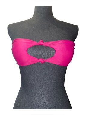 Women’s Fuchsia Bandeau Cutout Swim Top